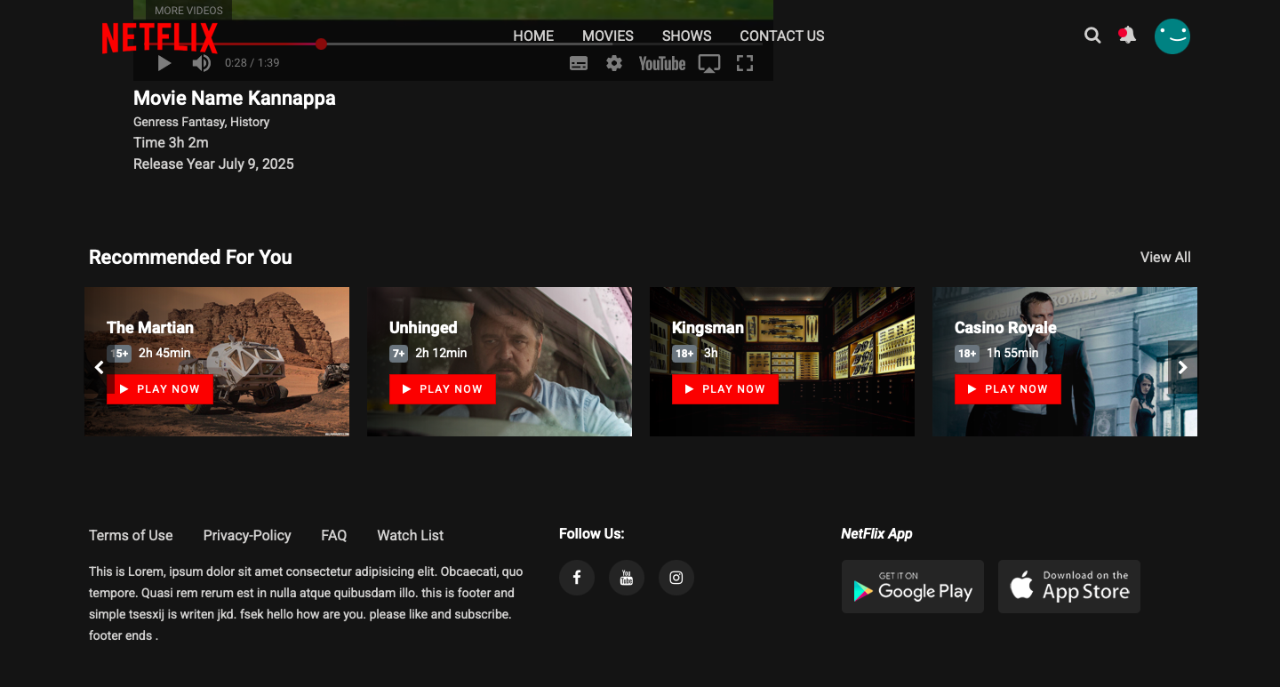 Netflix Clone with AI Recommendation System