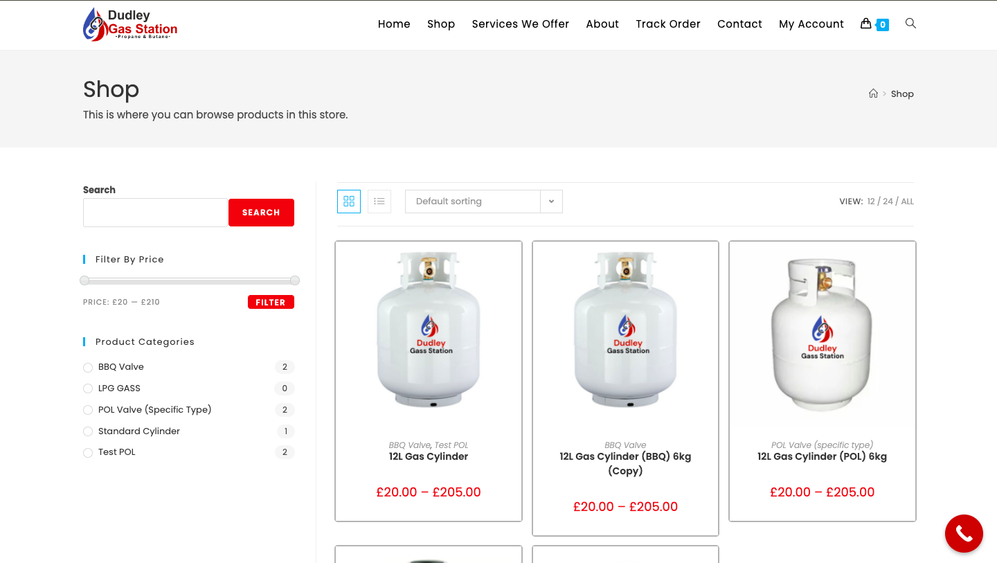 Complete E-commerce Store For Gass Station