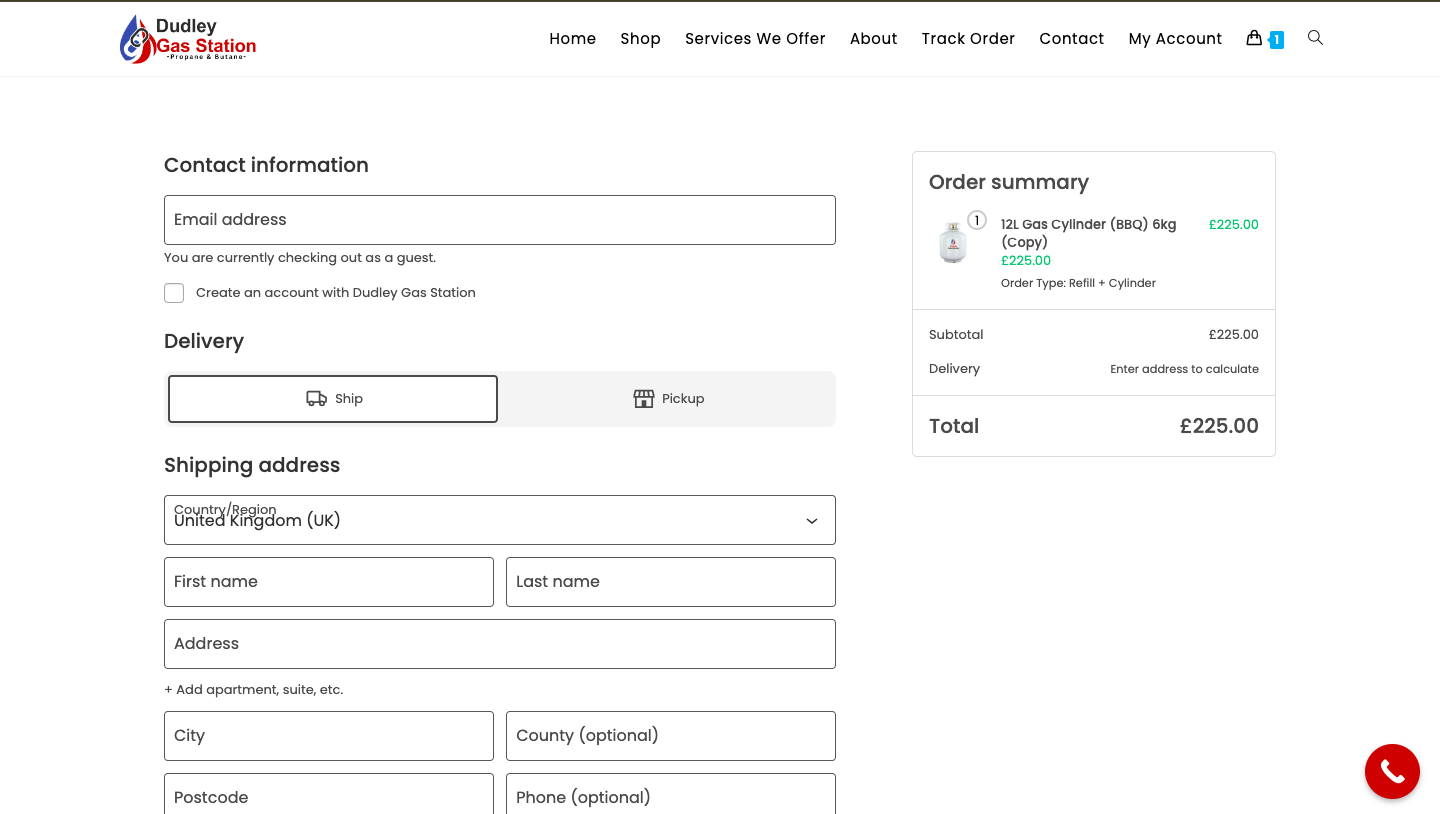 Complete E-commerce Store For Gass Station